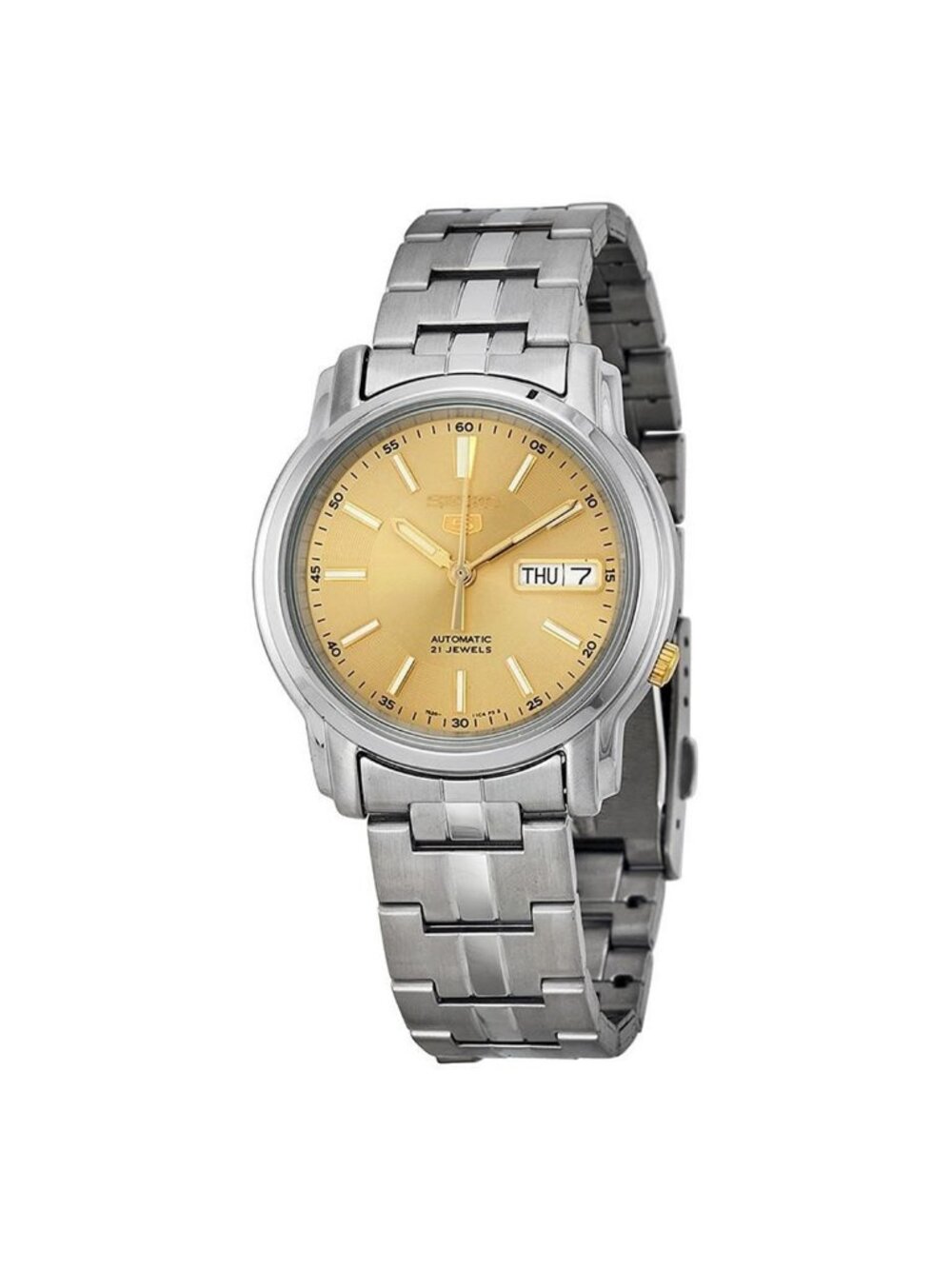 NWT Seiko Automatic Champagne Dial Stainless Steel Men's Watch